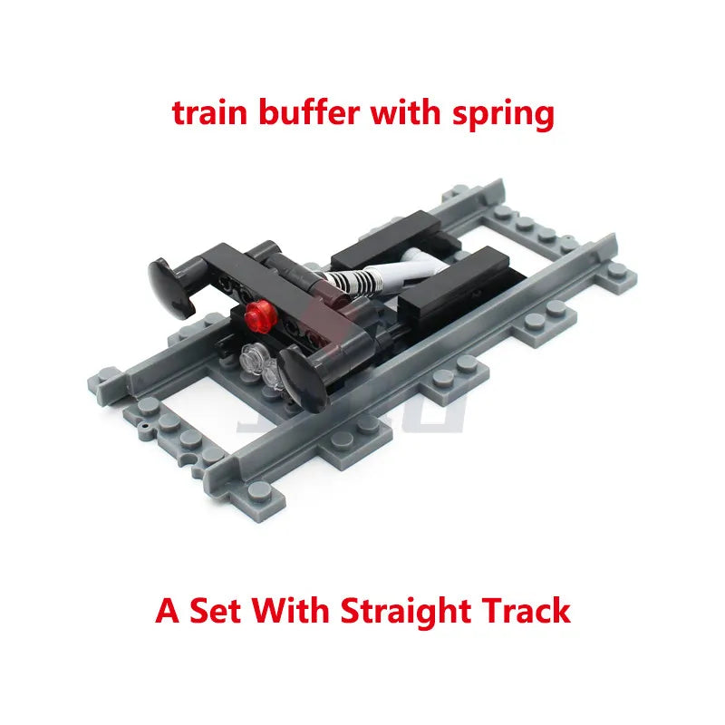 City Train Parts Buffer Stop Set | Railway Track End Model Compatible with 53401 Strai close-up view