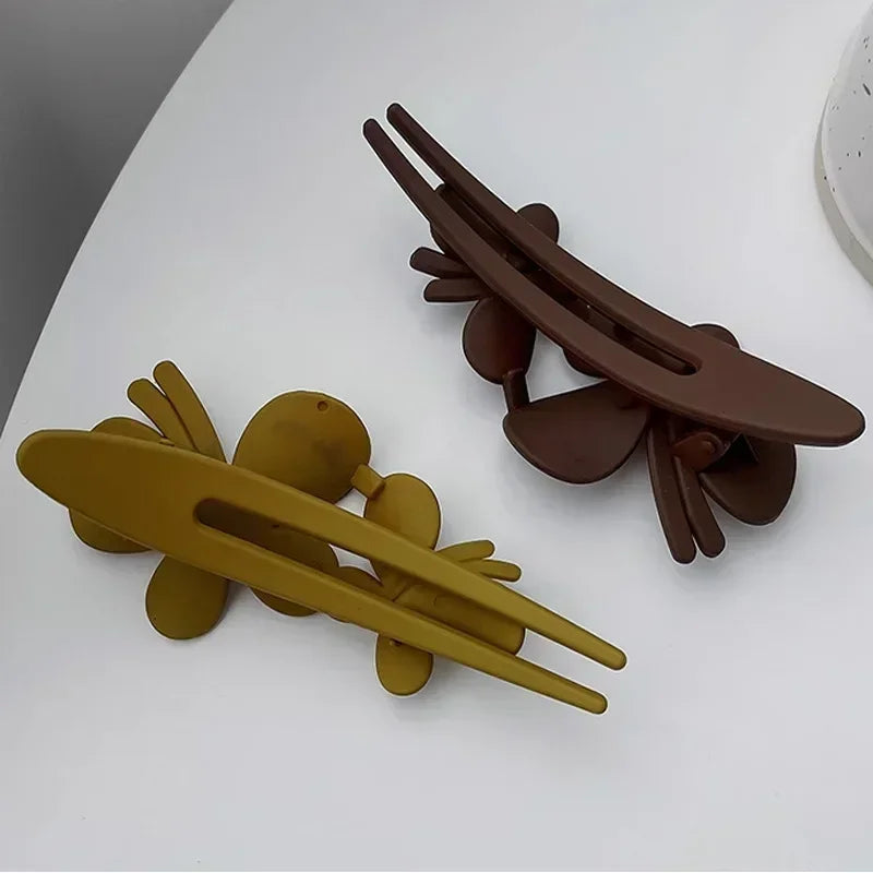 Butterfly Hairpin Solid Color Acrylic Hair Clips Claw Duckbill Ponytail Styling Headwear Women Hair Accessories Fashion Barrette