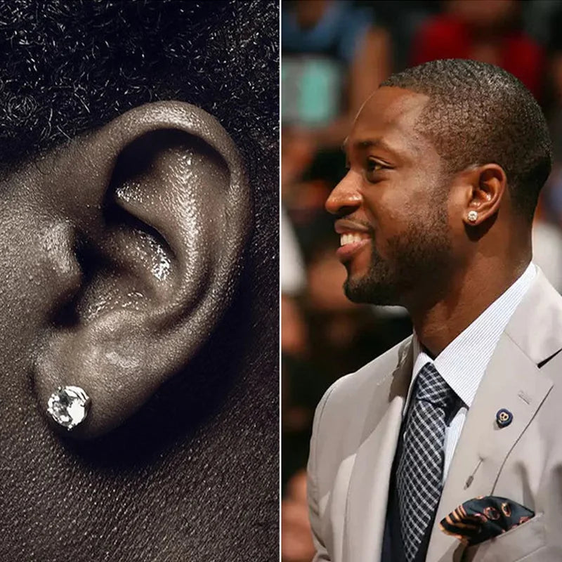 Magnetic Stud Earrings for Men and Women | Non Pierced Crystal Clip On Earrings detail view