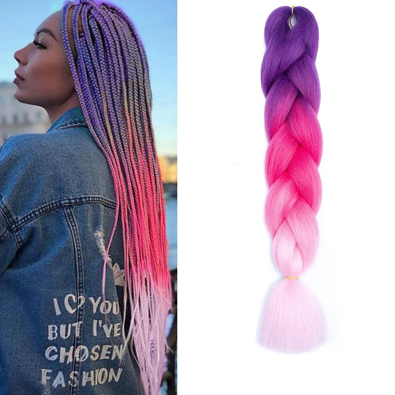 24Inch Synthetic Long Straight Yaki Braids Hair Jumbo Braid Hair Extension Pre Stretched detail view