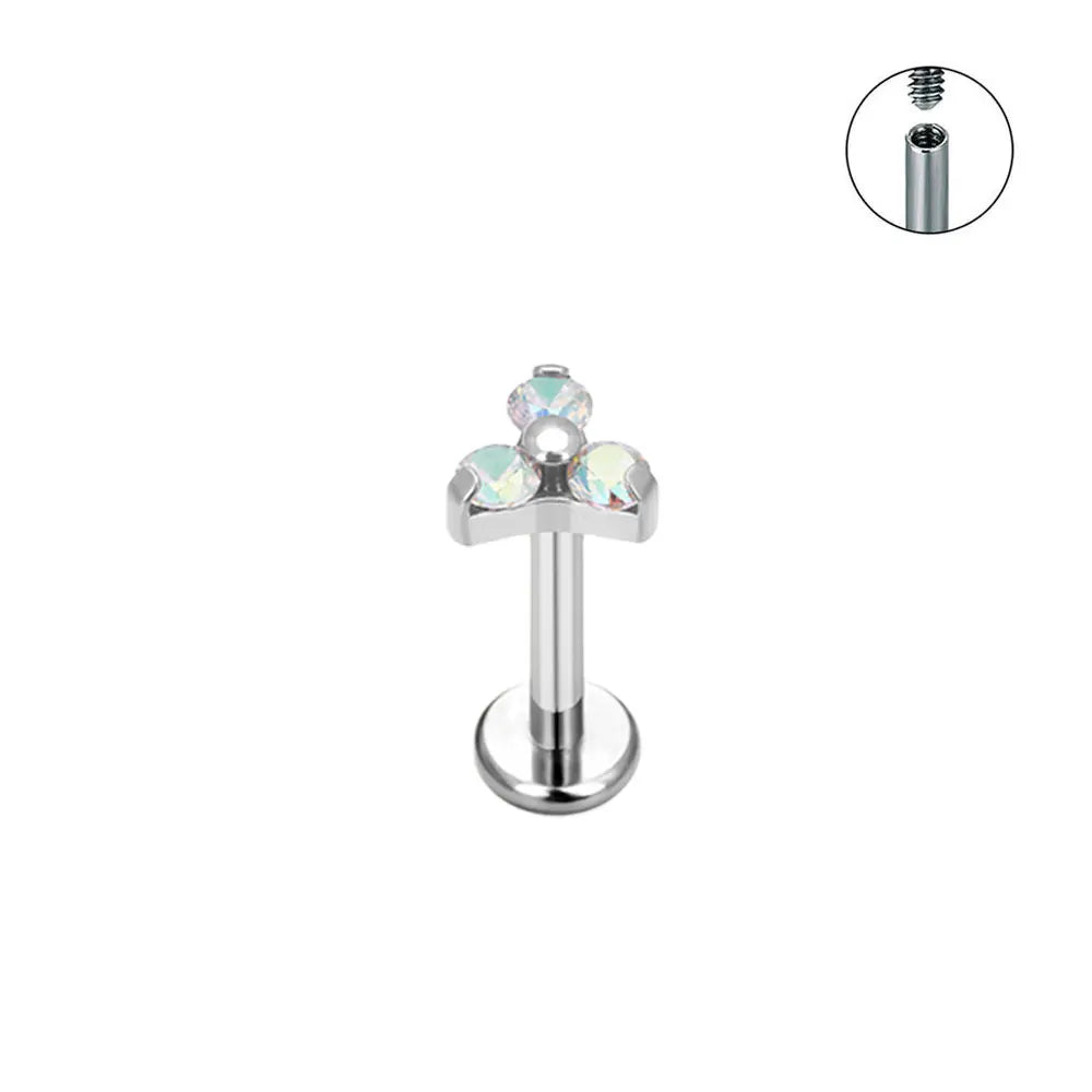 ASTM F136 Titanium Nose Piercing Petal Earrings For Women Labret Lip Rings Goth Ear Tr close-up view