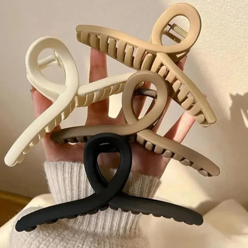 2/4Pcs Women Hair Claw Clip Cross Matte Hairpin Fashion Hairgrips Large Hair Claw Crab Clips Girls K