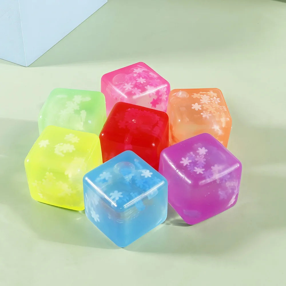 Frosted Ice Cube Shaped Fidget Toy Square Stress Relief Ball for Anxiety ADHD Squishy lifestyle view