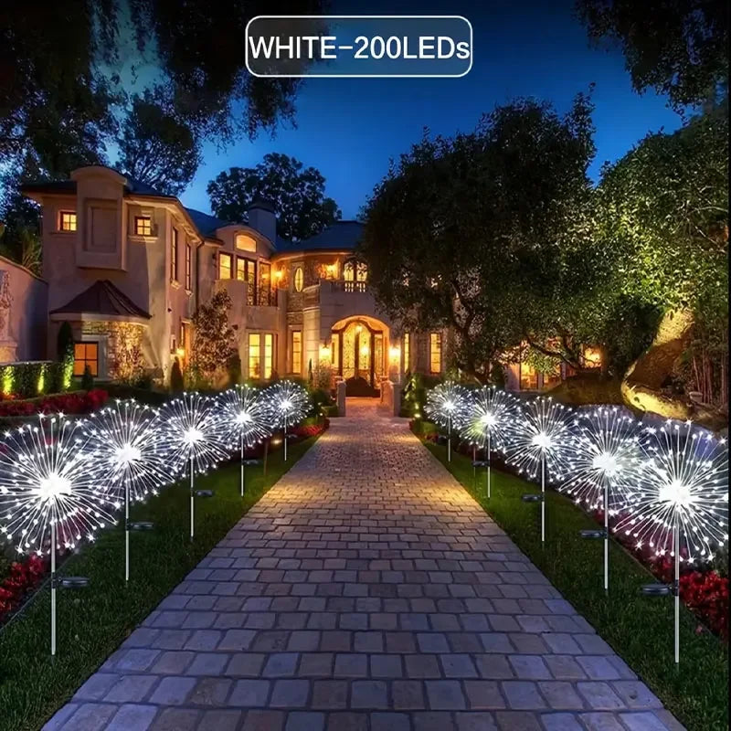 Fireworks Lights Outdoor Waterproof Solar Garden Lights 8 Lighting Modes lifestyle view