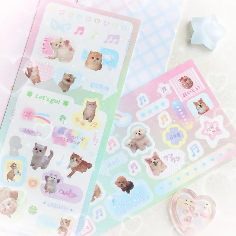 Sweet Animal Stickers | Sparkling Glitter Decals for Journaling and Scrapbooking alternate view
