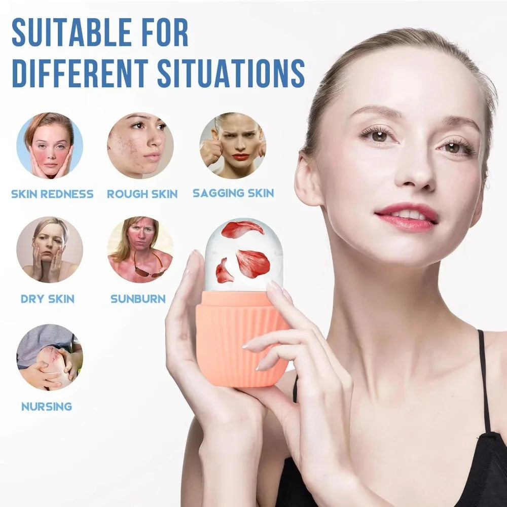 Ice Face Roller and Gua Sha Set | Stainless Steel Facial Massage Tools alternate view