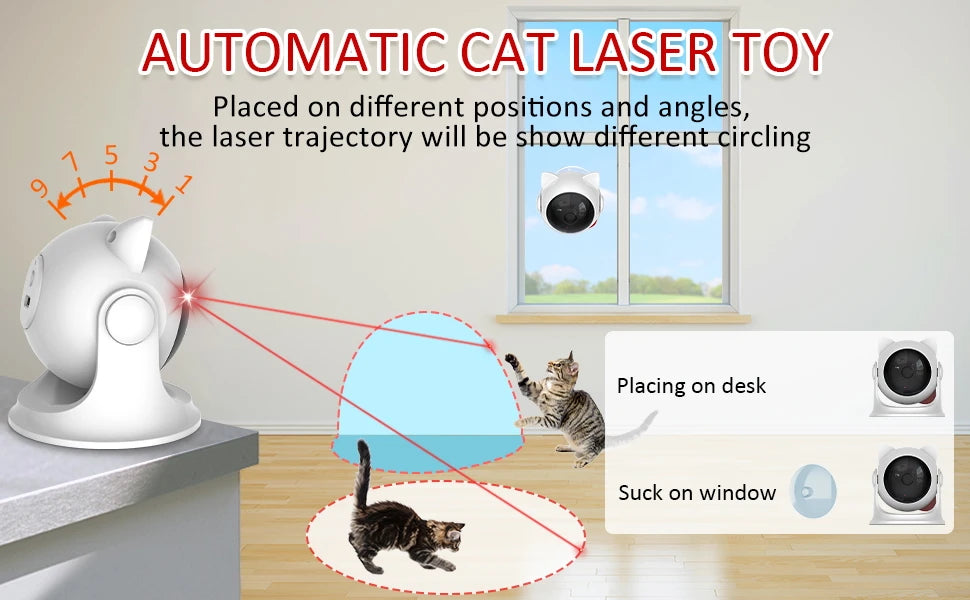 Automatic Cat Laser Toy – Rechargeable Interactive