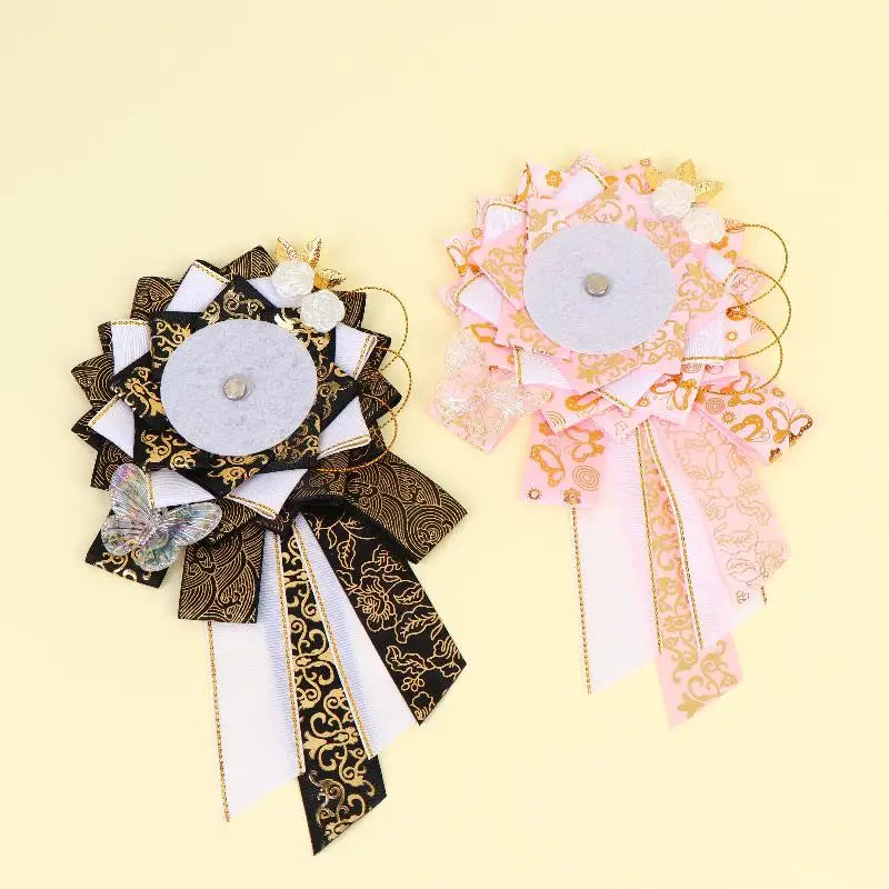 Lolita Badge Display Holder Cute Reusable Handmade Anime Organizer for Ita Bag Rosett lifestyle view