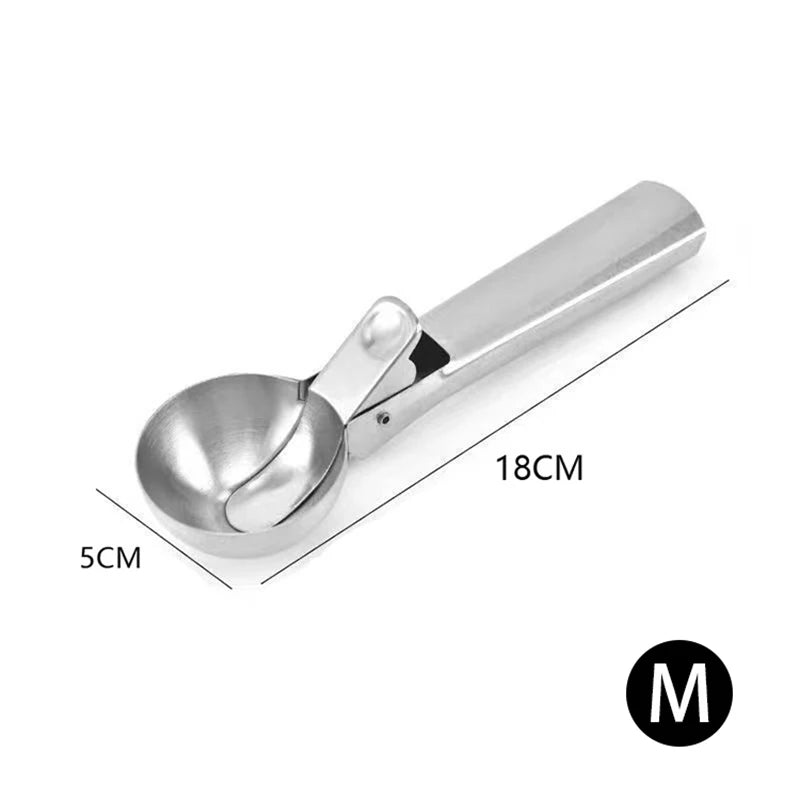 Stainless Steel Ice Cream Spoon Multifunctional Spoon for Ice Cream Dual-Purpose Scoop F detail view