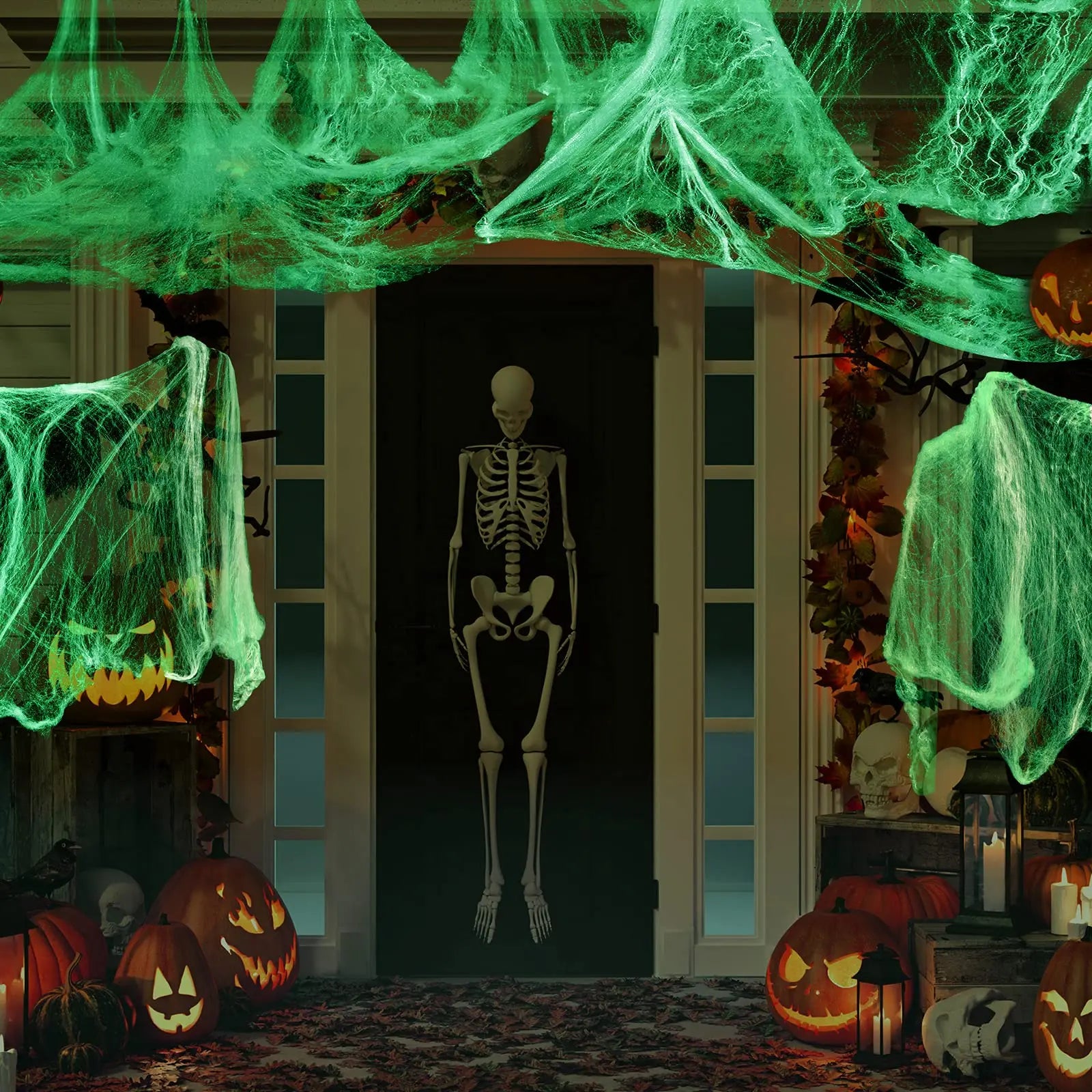 Halloween Glow in The Dark Spider Web additional angle