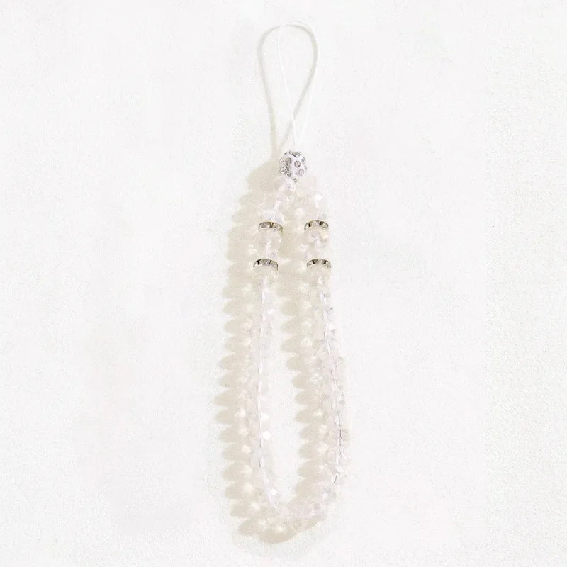 Crystal Beads Phone Charm Phone Lanyard Strap Hand Wrist Lanyard Strap Ladies Anti-Lost detail view
