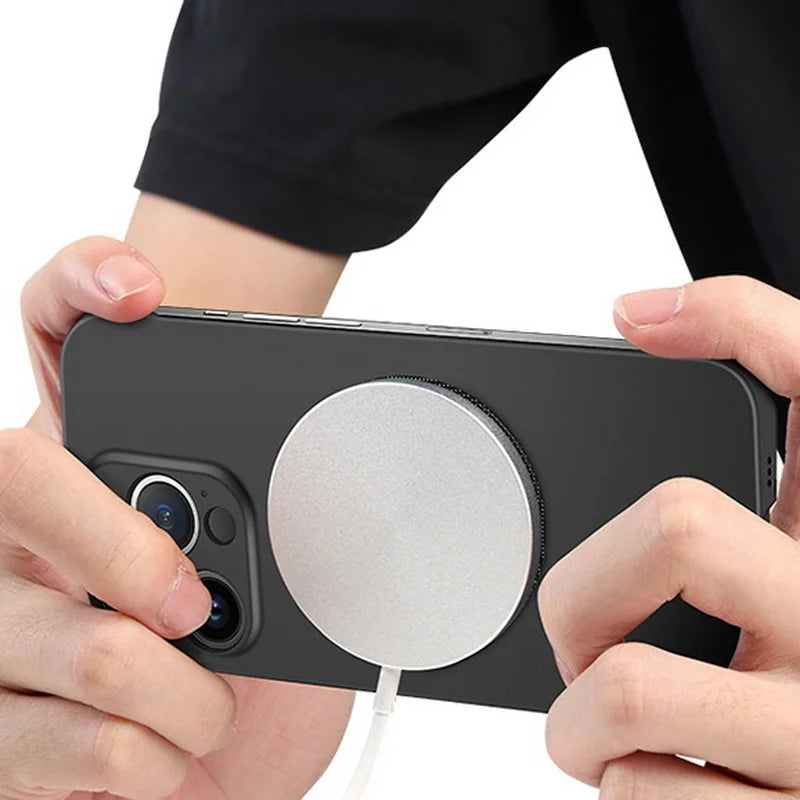 【Iron Plate Glue on Surfce 】Ultra Thin Hard Magnetic Frameless Phone Case For iPhone alternate view