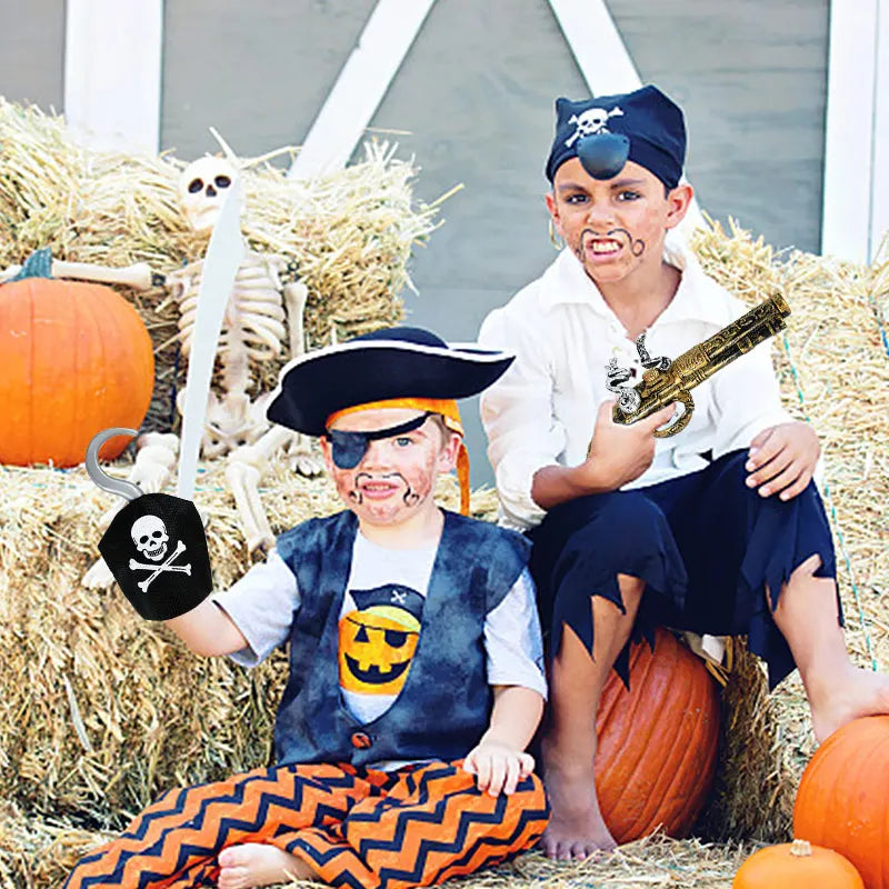Pirate Theme Party Decoration Pirate Captain Hat Patch Pistol Treasure Toys For Kid additional angle