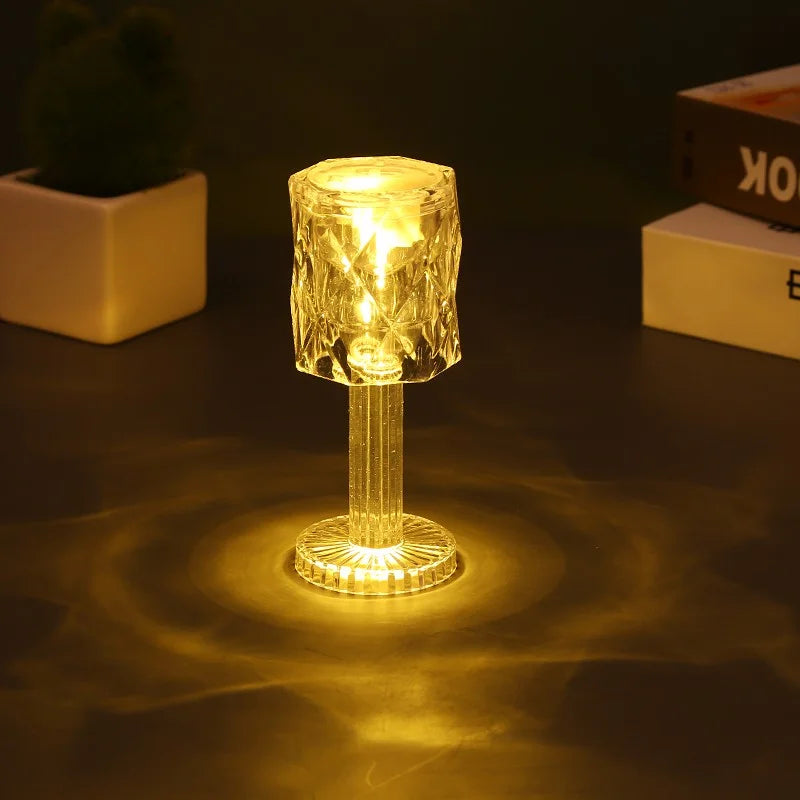 Mini Crystal Table Lamp | Color Changing Battery Night Light for Bedroom Decor lifestyle view
