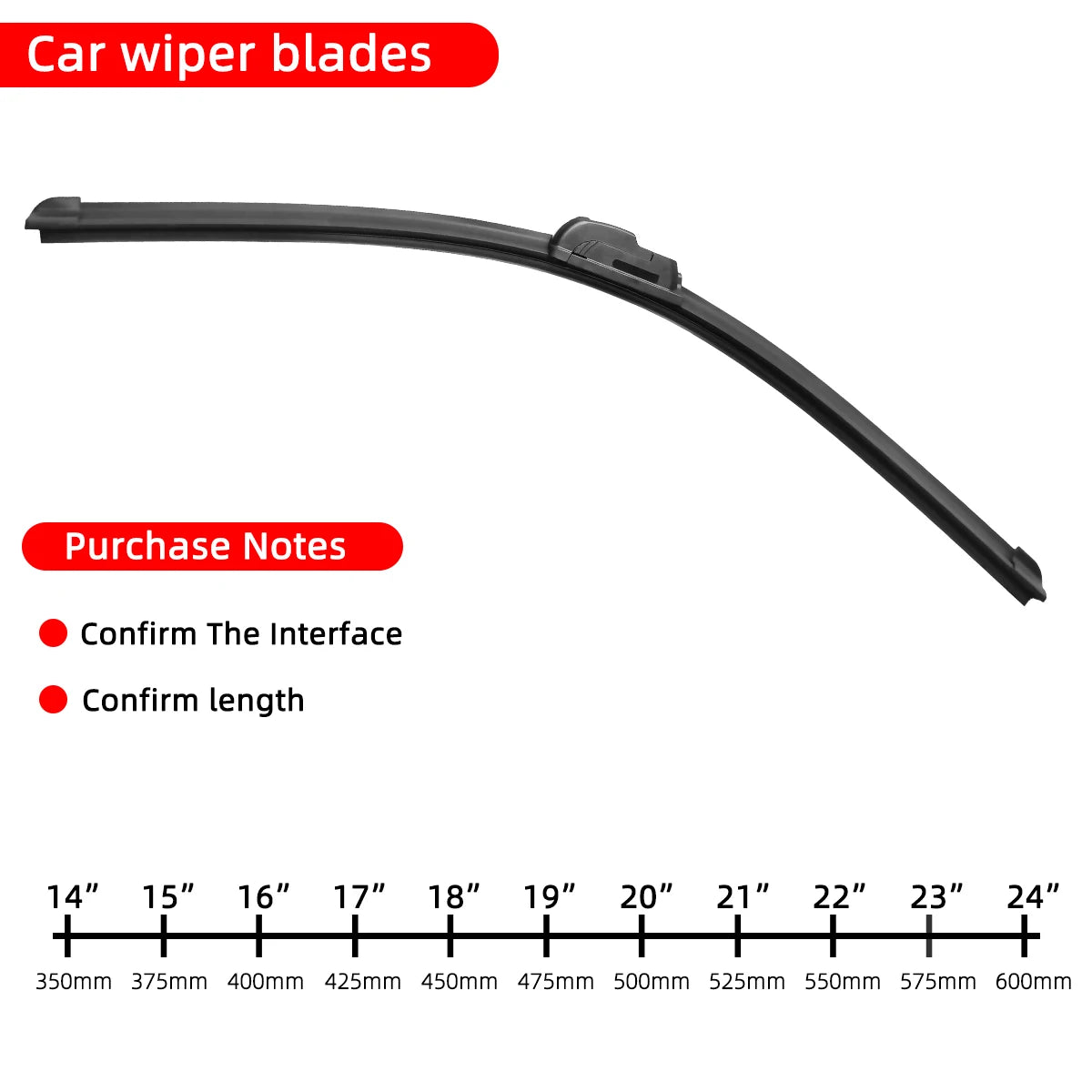 1PC Car Windshield Wiper Blades Hook Universal Soft Rubber Frameless Bracketless Car lifestyle view