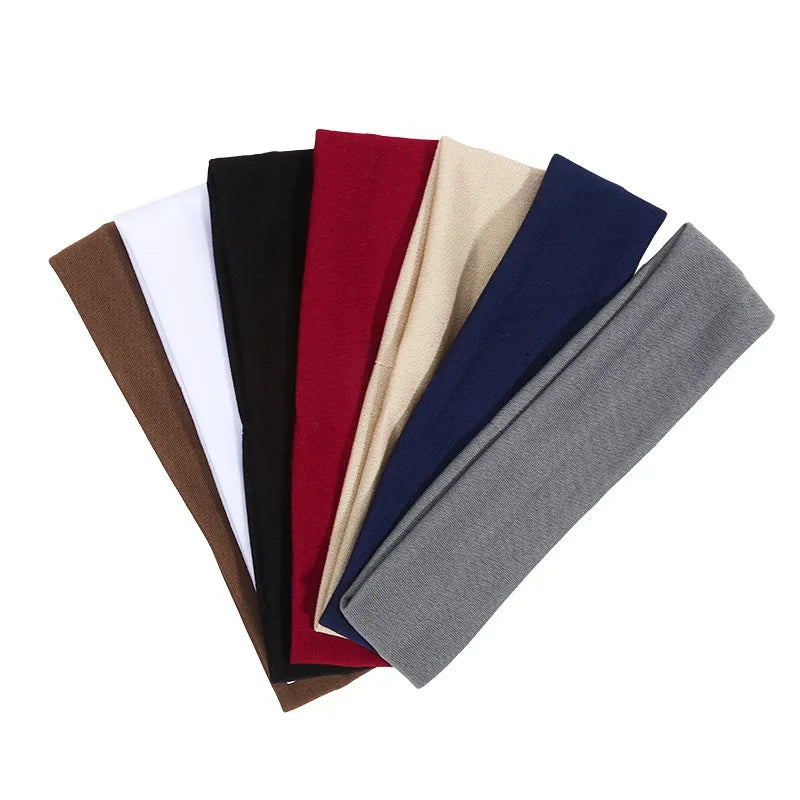 7Pcs Solid Elastic Hair Bands Yoga Headband Women Men Simple Sports Running Absorb Sweat detail view