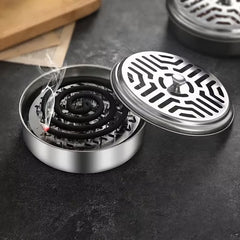 Stainless Steel Mosquito Coil Holder with Lid | Portable Outdoor Mosquito Repellent B alternate view