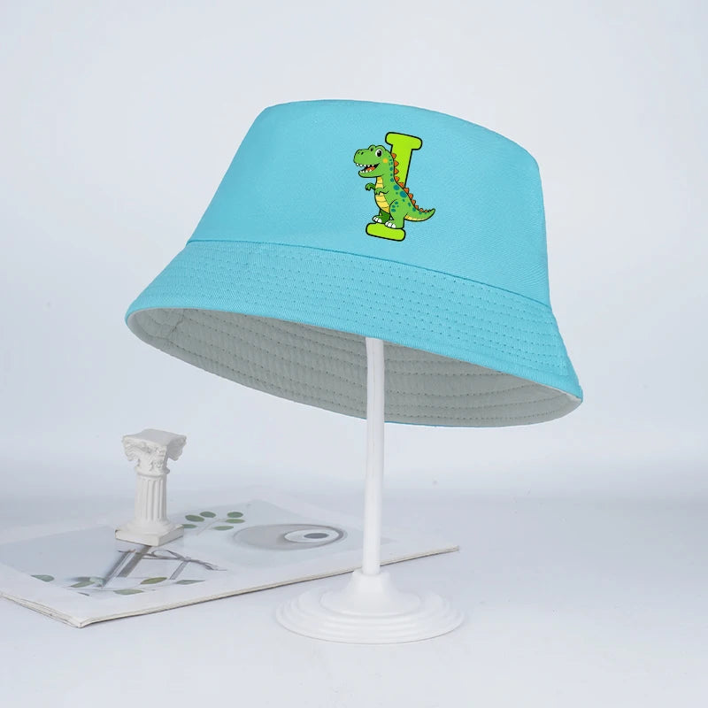 Kids' Dinosaur Letter Bucket Hat | Sun Hat for Toddlers Boys Girls 2-6 Years detail view
