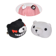 Danganronpa Enoshima Junko Headwear Cosplay White Black Bear Hairpins Girl Gift