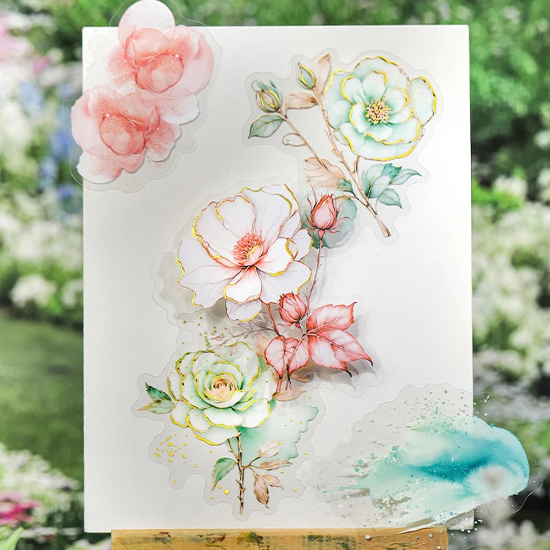 Mr Paper 45pcs Floral Landscaping Foil Stamping Stickers DIY Handbook Calendar Card Diar detail view