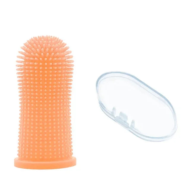 Dog Super Soft pet Finger Toothbrush Teeth Cleaning Breath Care Nontoxic Silicone T additional angle