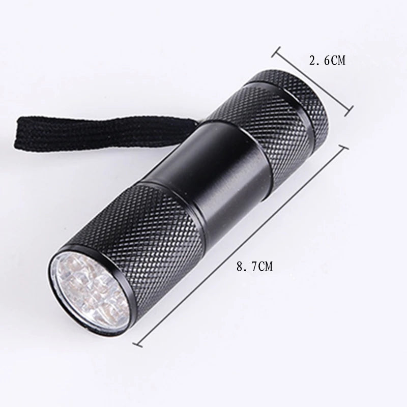 UV Flashlight 395nm Black Light Torch | Mini UV Light for Resin Curing and Pet Stain D close-up view
