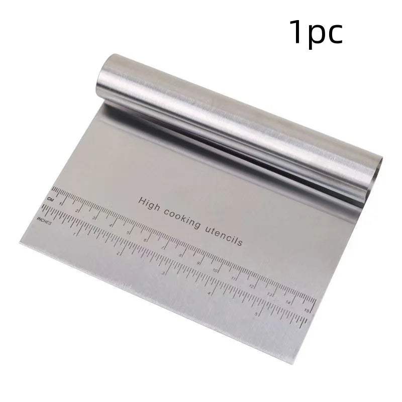 Stainless Steel Dough Cutter and Scraper | Kitchen Baking Tool with Scale alternate view