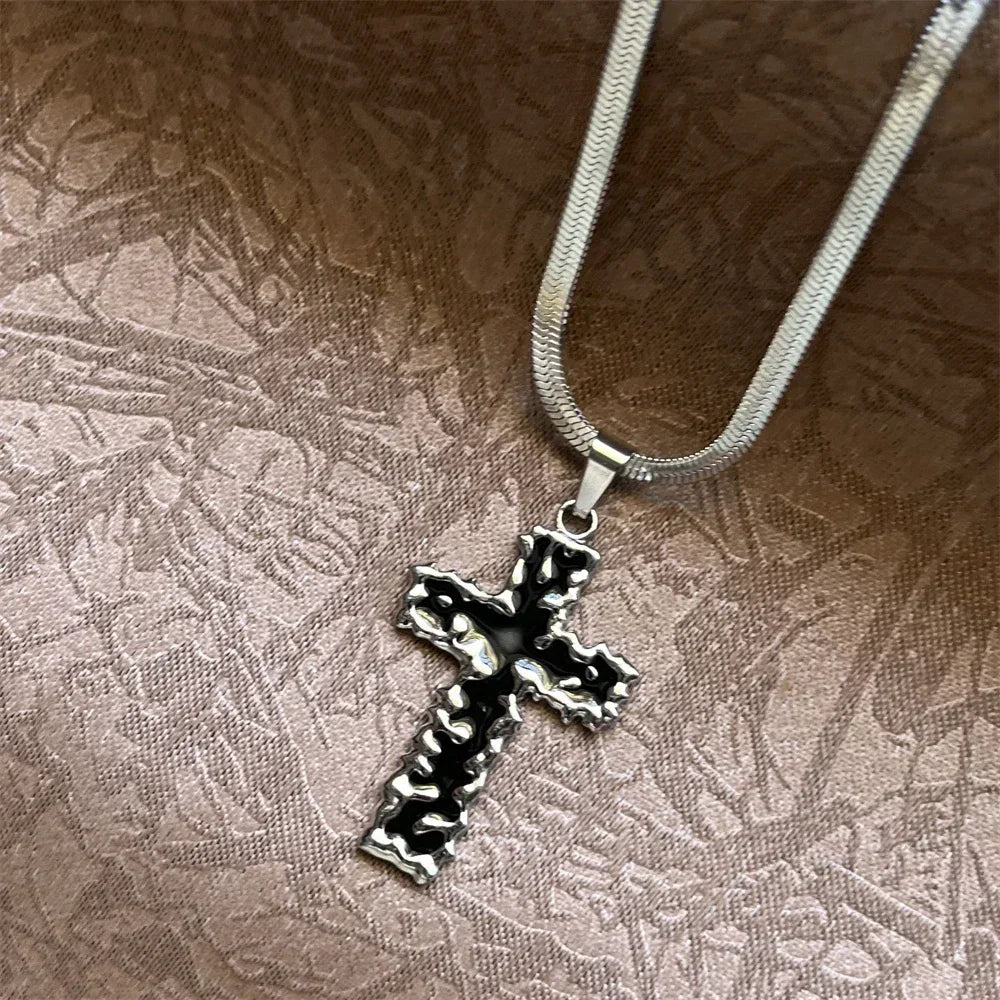 Stainless Steel Jesus Cross Necklace | Christian Pendant Jewelry for Men and Women lifestyle view