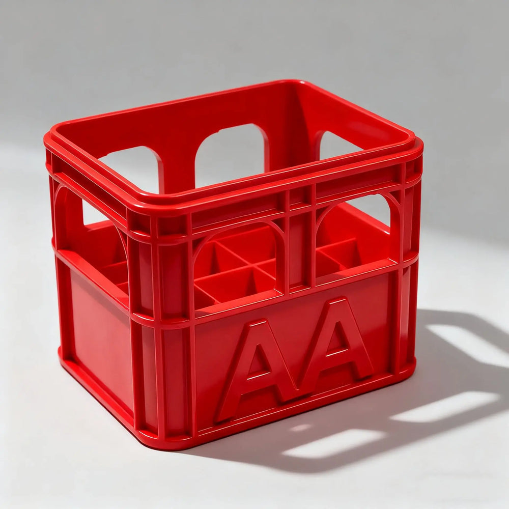 3D Printed Beer Crate Style Stackable Battery Storage Box | AA AAA 18650 21700 9V Org lifestyle view