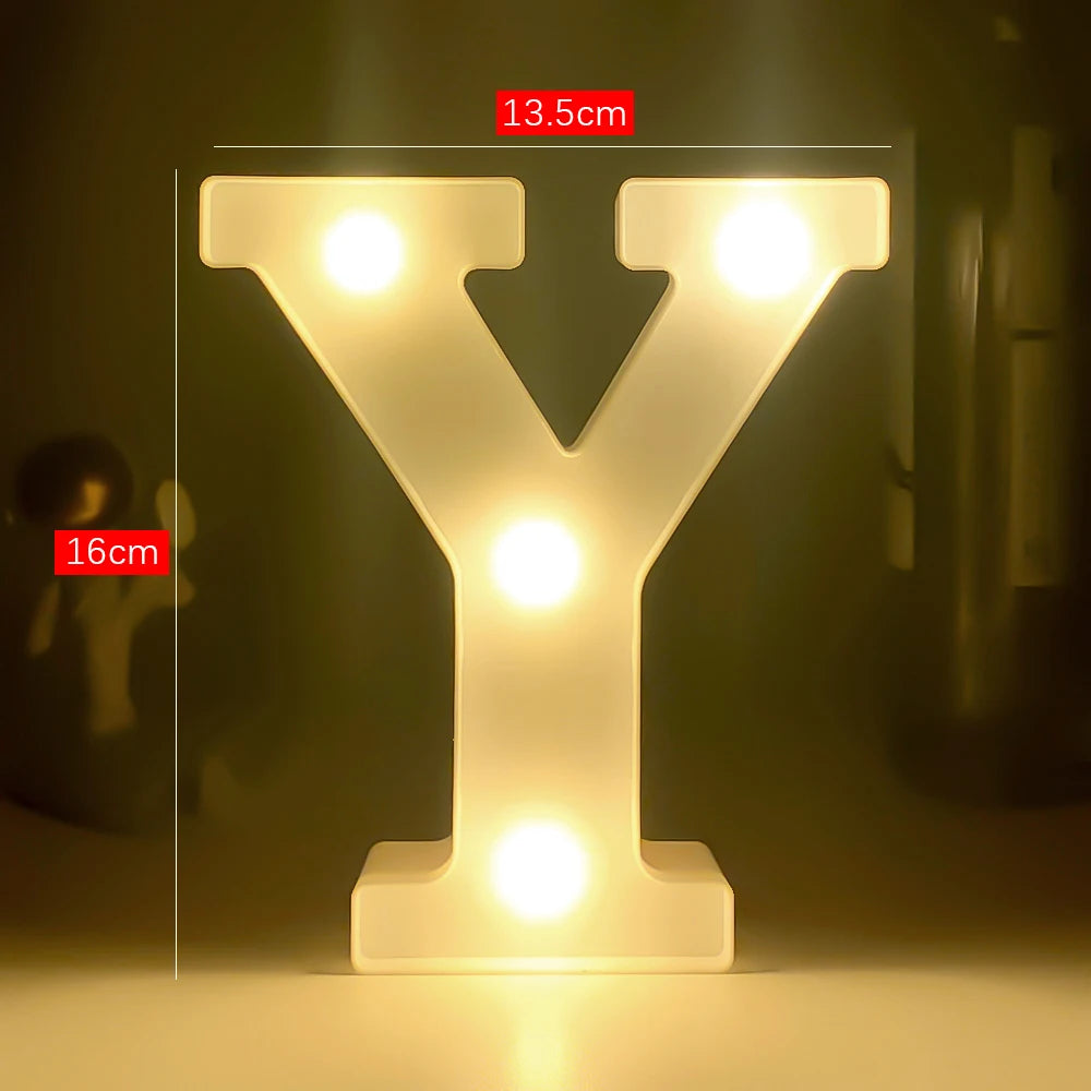 Creative Luminous Letter Night Light | Battery-Powered LED Decor for Parties close-up view