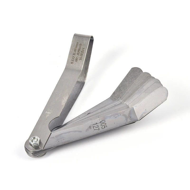 1 set for 16 Blades Feeler Gauge 0.05 to 1mm Thickness Curved Stainless Steel Gap Metr close-up view