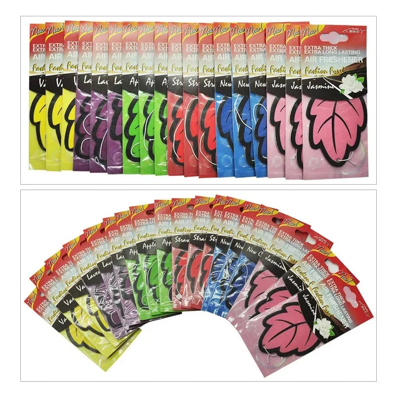 3-60pcs Car Air Freshener Natural Scented Tea Paper Auto Hanging Vanilla Perfume Fr additional angle