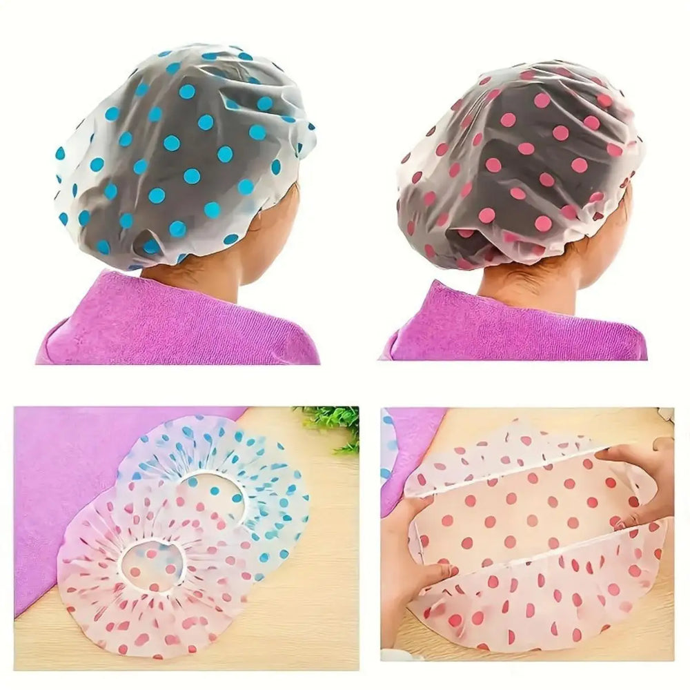 1/5pcs Shower Cap Waterproof Bathing Household Long Hair Shower Dry Hair Cap Kitchen alternate view