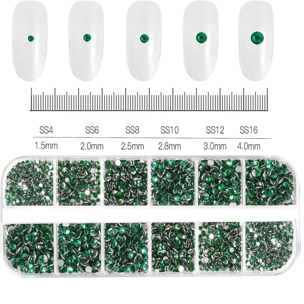 12Grids Pink Mixed Nail Rhinestones Luxury Nail Charms Glitter Crystal Jewelry Gems N alternate view
