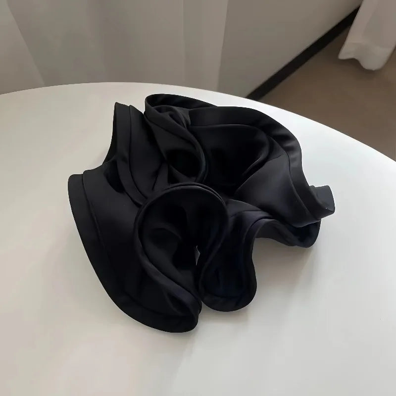 Korean Satin Scrunchies Elastic Hair Band Bow for Women Big Hair Tie Simple Eleganc additional angle