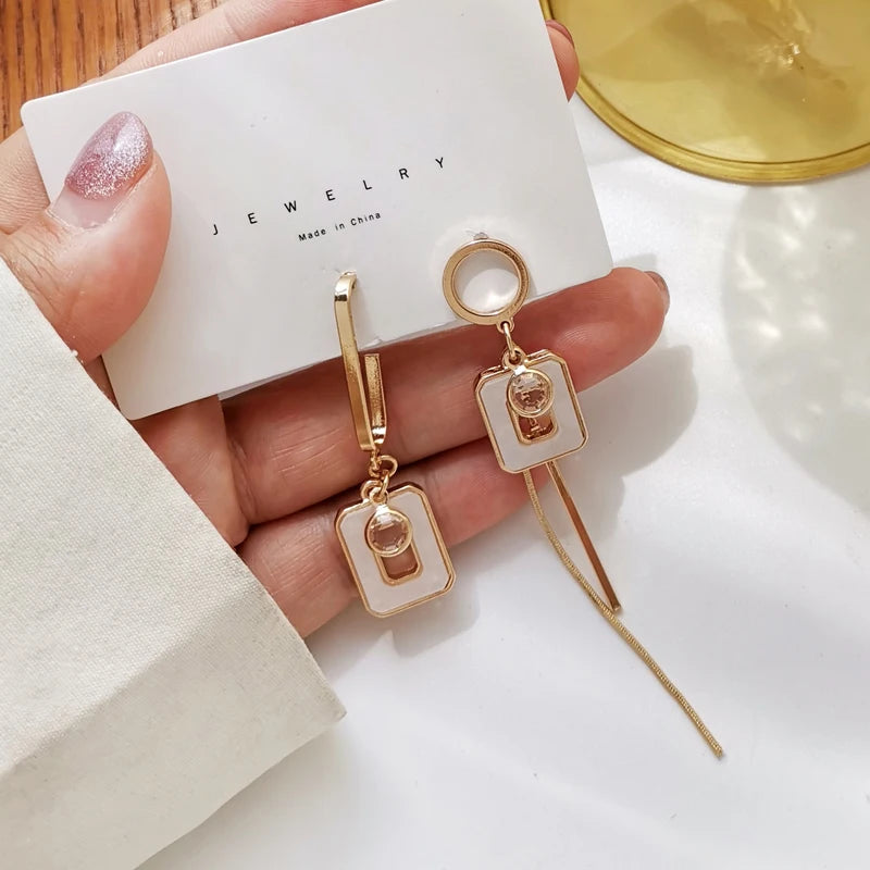 S925 Asymmetrical Drop Earrings | Fashion Statement Jewelry lifestyle view
