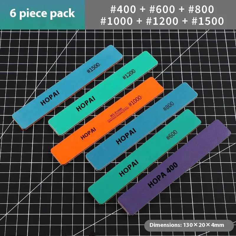 6pcs DIY Model Sanding Sticks Set | Semi-Rigid Polishing Rods for Plastic Models additional angle
