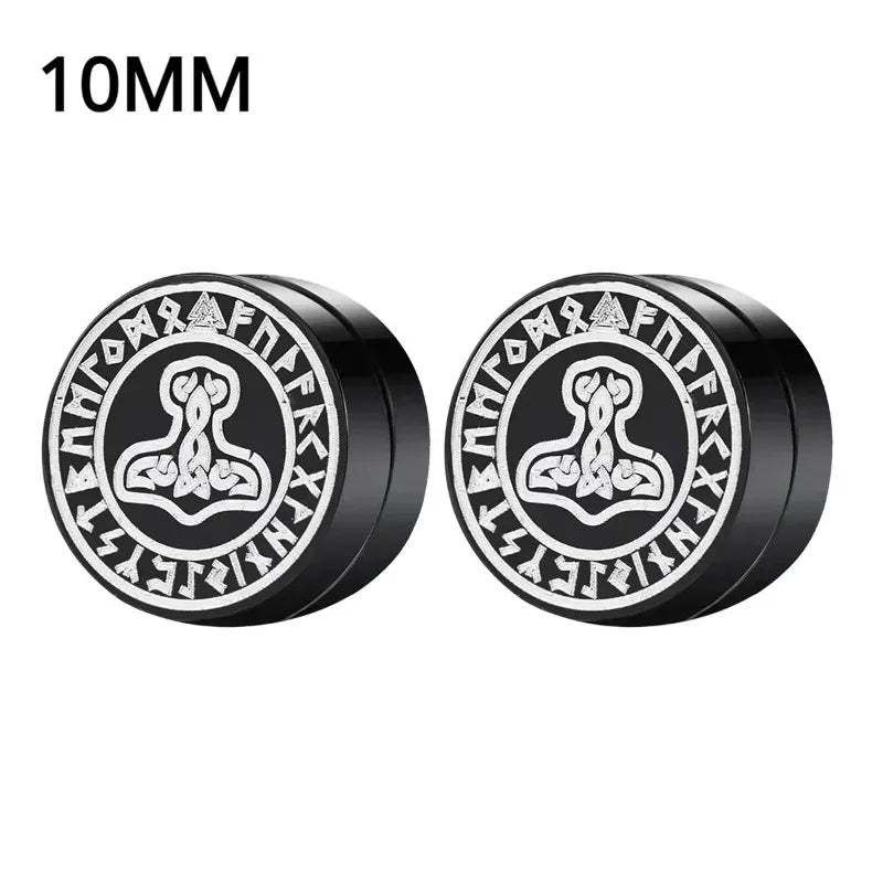 1Pairs Crystal Strong Magnetic Ear Stud Clip Earrings for Men Women, Punk Round Zir additional angle