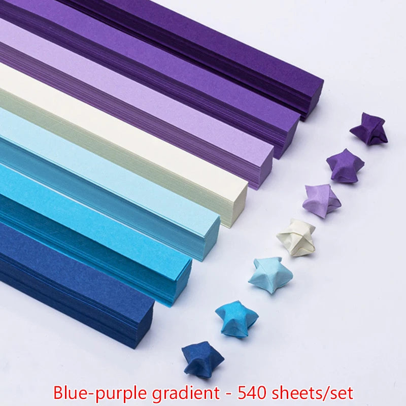 540 Sheets Origami Star Paper Strips | Colorful Lucky Star Folding Paper for DIY Cr additional angle