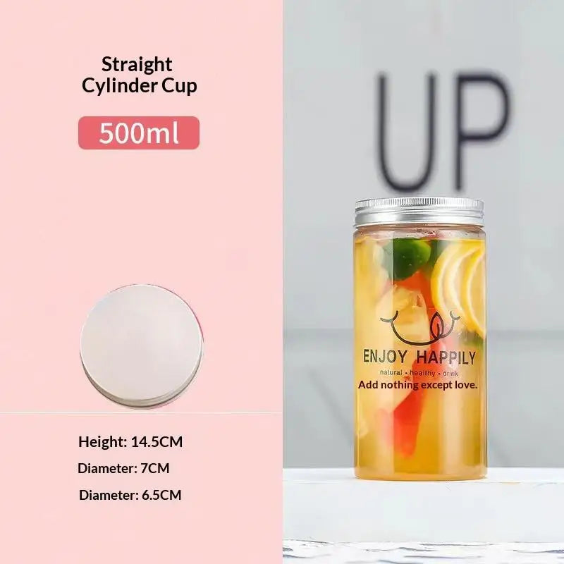 Plastic Disposable Square Plastic Bottle 500ML 650ML Juice Beverage Milk Tea Yogurt additional angle