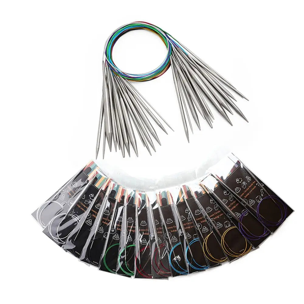 40/100cm Circular Knitting Needles Metal Needles Stainless Steel Crochet Hook DIY Cra alternate view