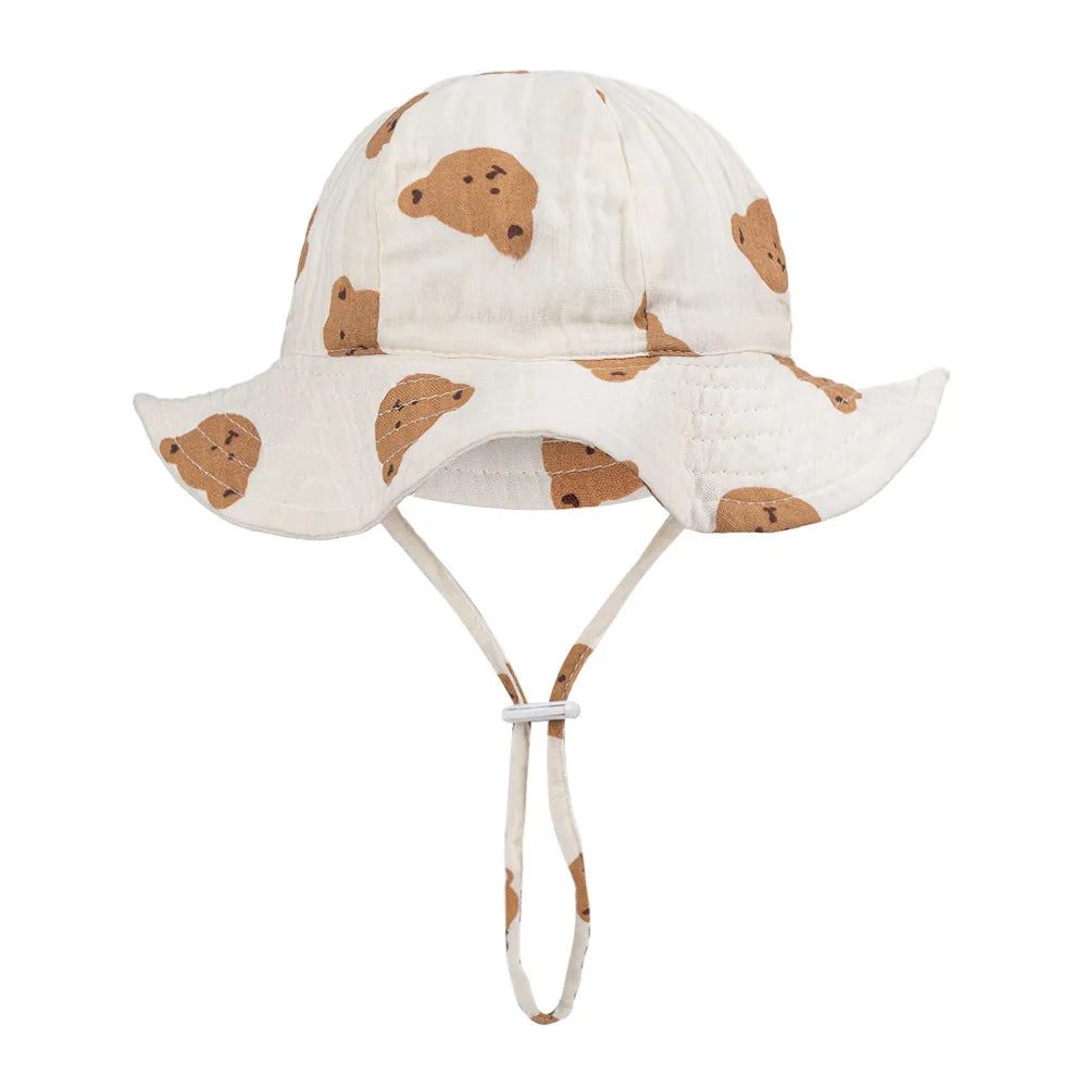 Baby Cotton Bucket Hat | Unisex Sun Protection Hat for Infants 3-12 Months detail view