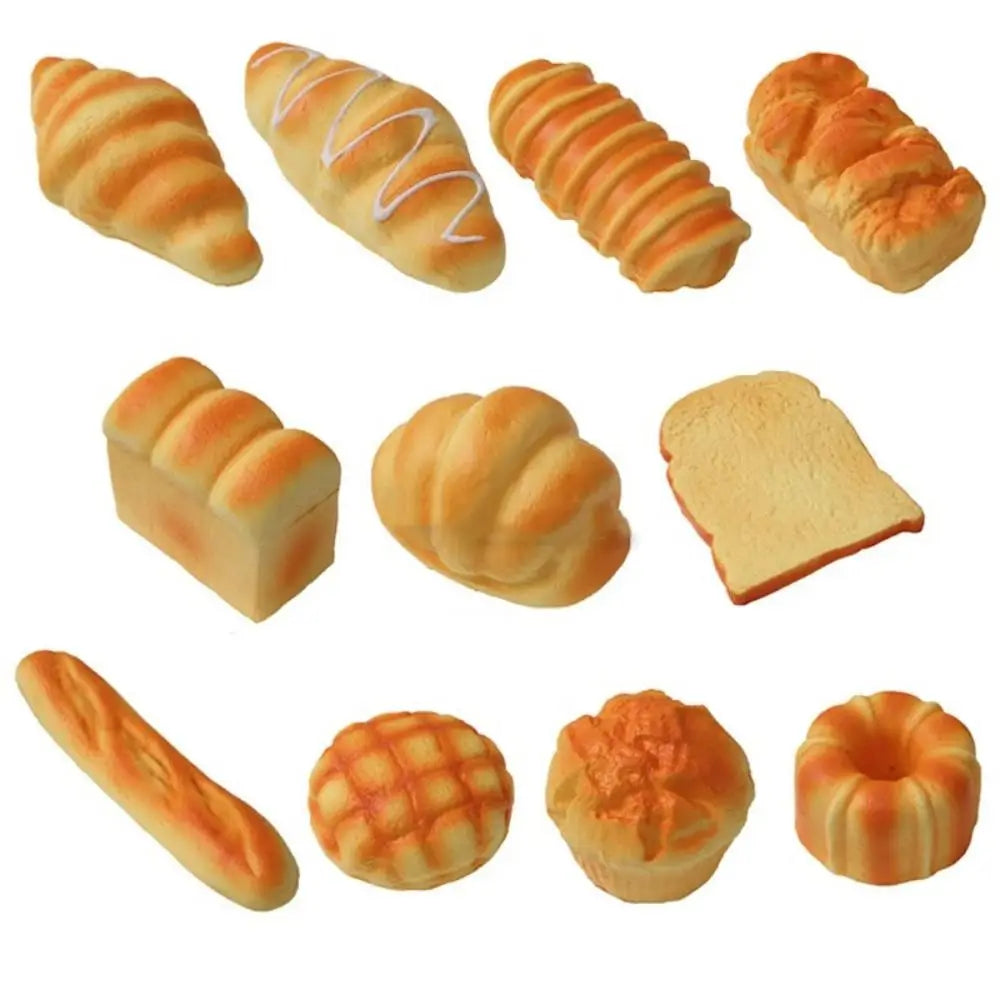 Stretch Squeezing Simulation Bread Squeeze Toy Fake Food Model Simulated Food Breakfa lifestyle view