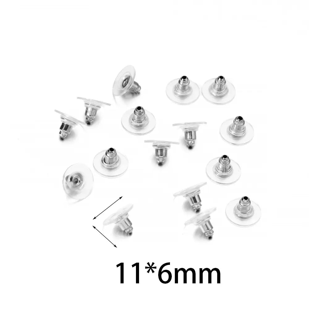 Earring Backs Post Nuts Silicon Steel Earnuts Stud Earring Back for DIY Jewelry Making close-up view