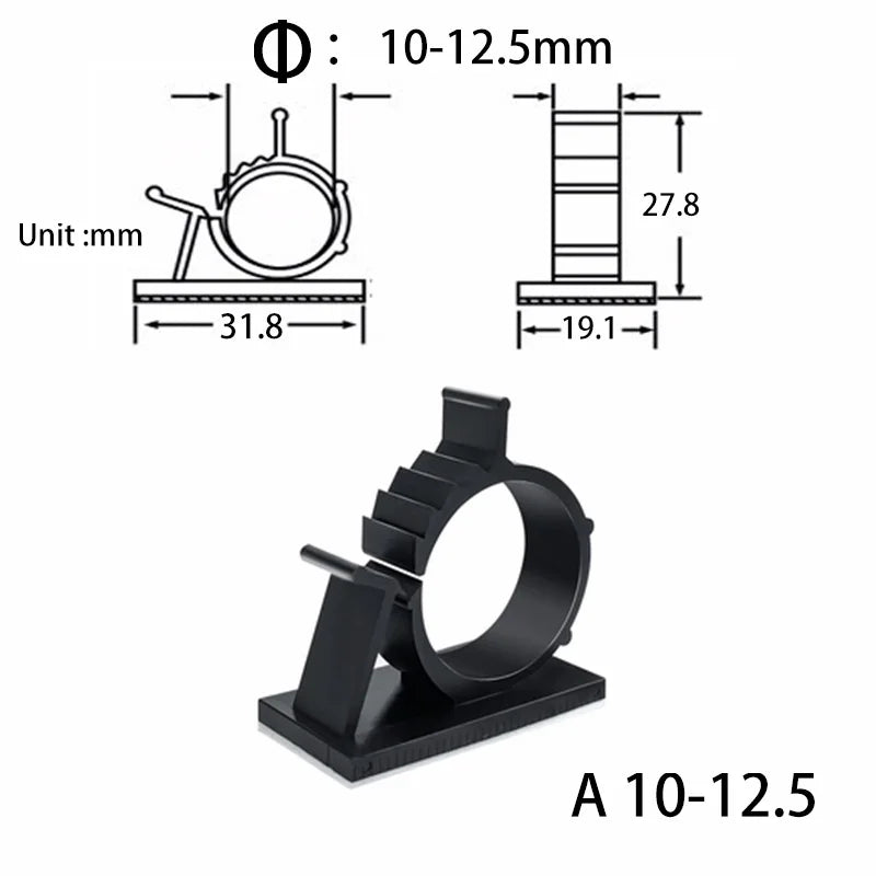 10Pcs Cable Organizer Clip Winder Desk Tidy Clips Management Wire Holder for Mouse Headp detail view