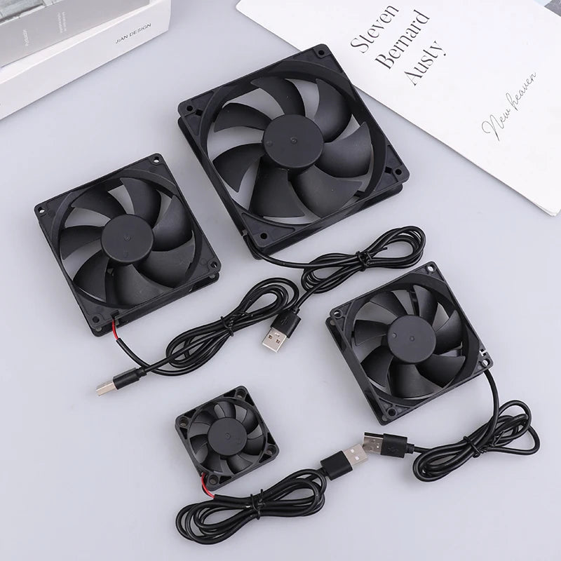 5V USB Router Cooling Fan | Quiet Brushless Desktop Cooler for TV Box Modem PC detail view
