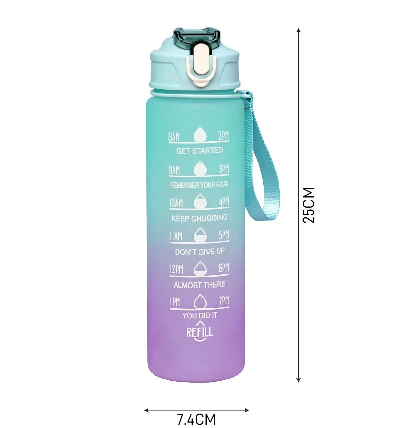 Sports Water Bottle with Time-Tracking Straw Leak Proof Locking Flip Cover for Easy additional angle