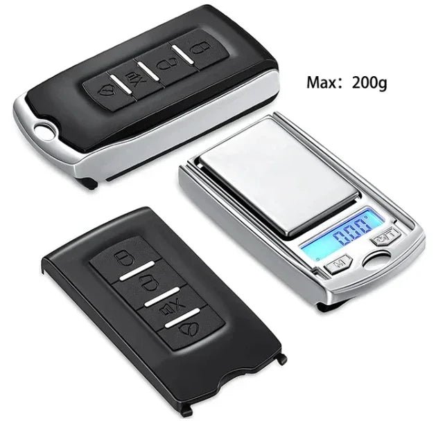 Mini Digital Pocket Scale with LCD Display | 0.01g Precision Car Key Shape alternate view