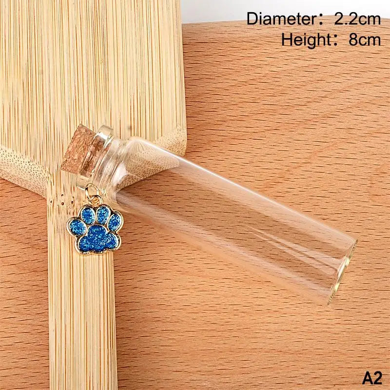 Pet Fur Memorial Glass Bottle Cat Whiskers Storage Bottle With Cork Stopper For Stori lifestyle view