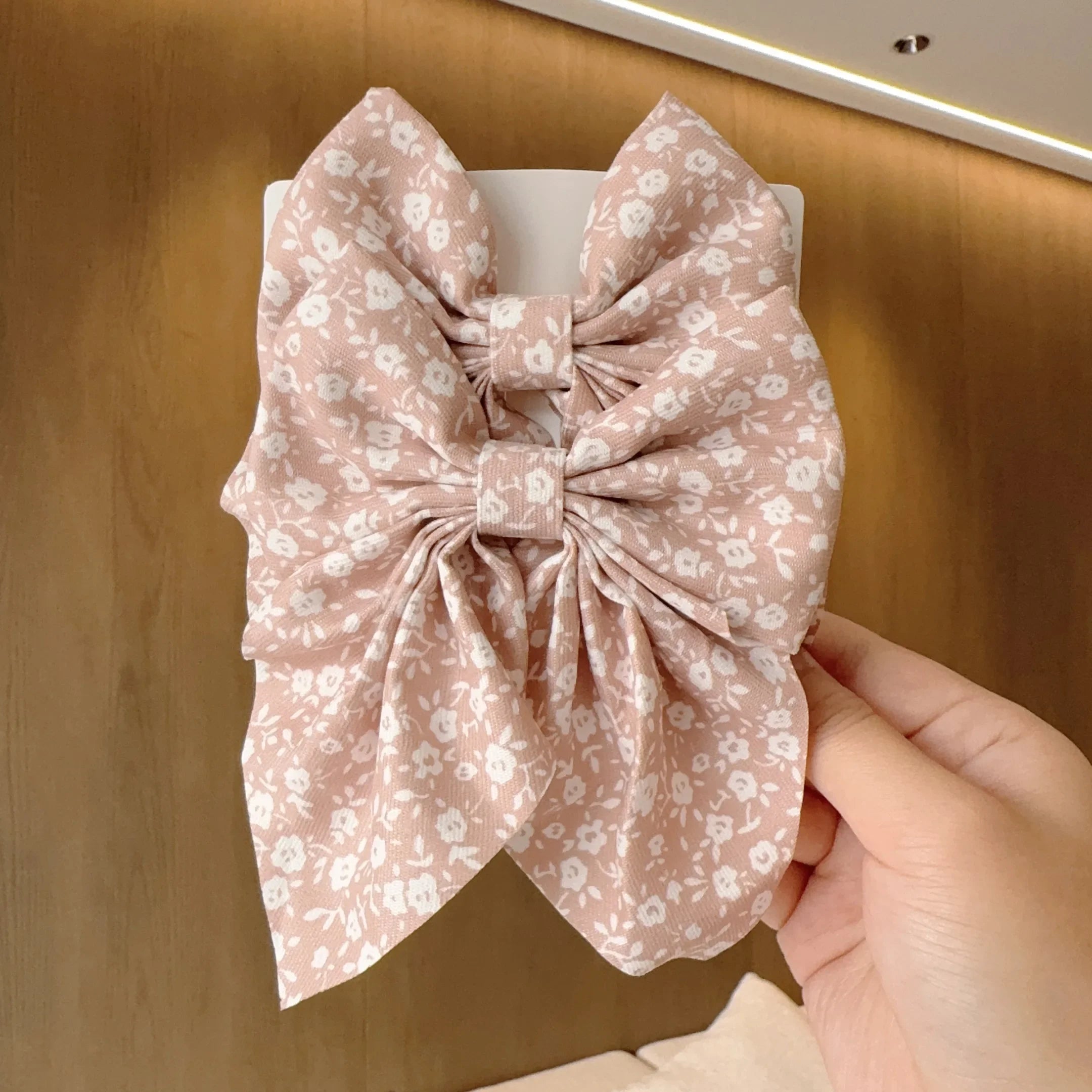 2PC Spring Summer Women Kids New Floral Printed Bows Hair Clip Fresh Cute Hair Pins Barrettes Headwear Girls Hair Accessories